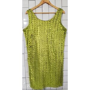 Sexy Textured Tank Cocktail  Dress  Color Shimmering Green  Sleeveless  …